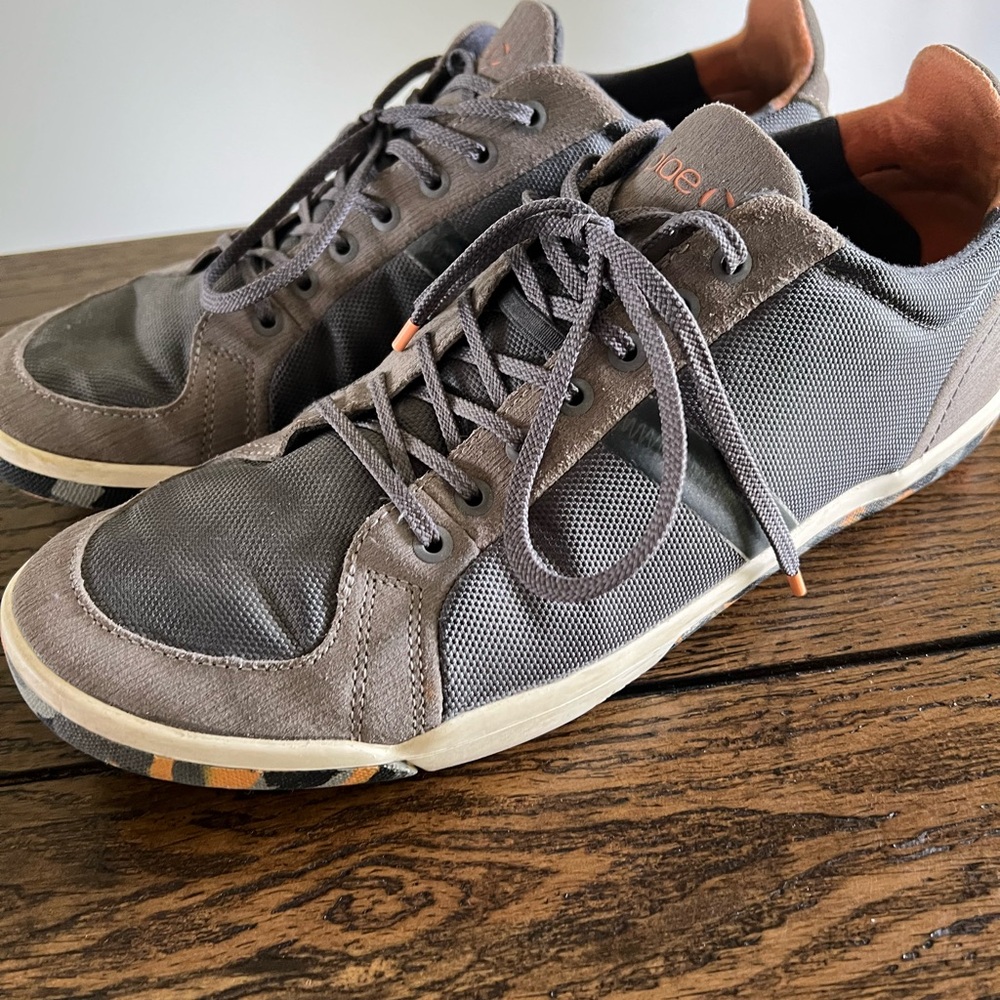 Plae Shoes Womens 12.5 Mens 11 Grey Orange Multicolor Low Top - Picture 2 of 11
